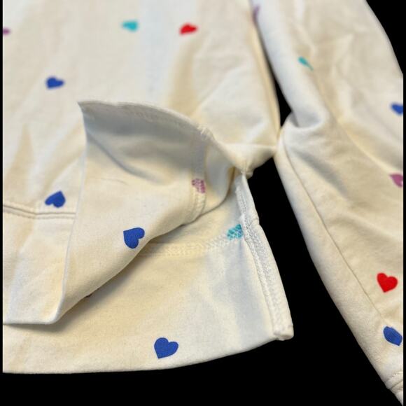 NWOT Wildfox Multicolored on Cream Heart Motif French Terry Sweatshirt Size S - Picture 5 of 7